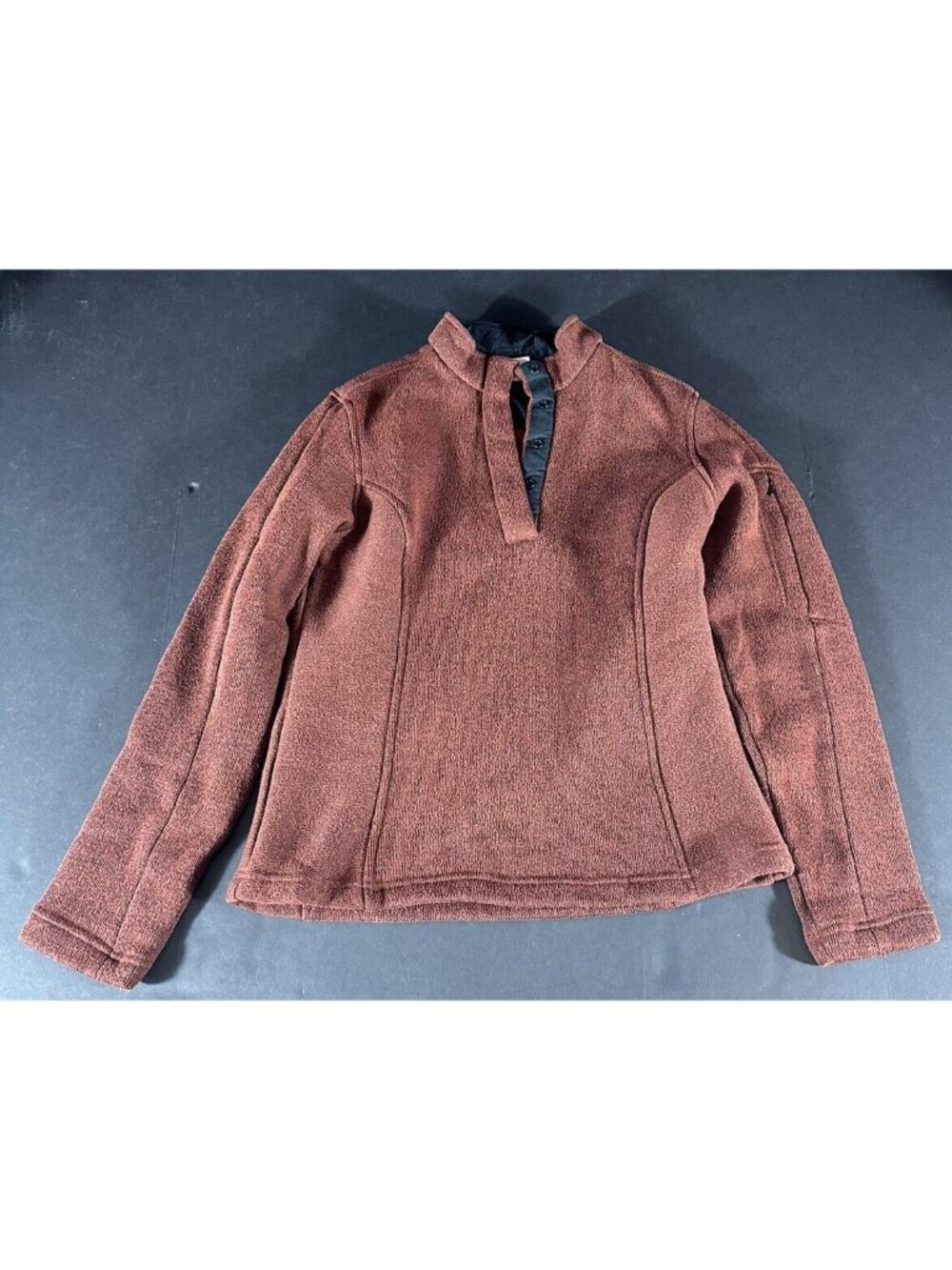 Ex Officio Red 1/4 Button Collar Long Slv Pullover Sweater Womens Medium